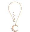 Pearl & Rhinestone Crescent Necklace