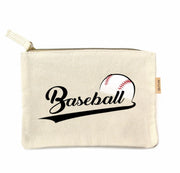 Baseball Print Cosmetic Bag