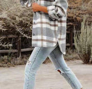 Plaid Flannel Shacket Jacket Women