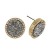 Druzy Disc Stud Earrings