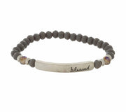 Gray stone beaded bracelet