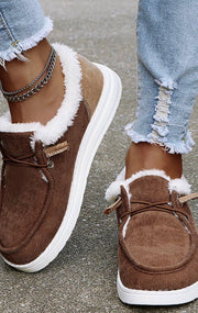 Fluffy Flat Slip On Shoes Booties