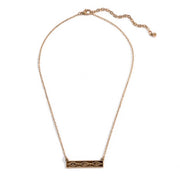 Aztec Etched Bar Focal Necklace