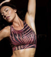 Jungle palm print sports bra