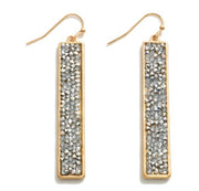 Rectangle Rock Crystal Drop Earrings